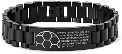 VNOX Personalized Sports Bracelet For Men & Boys - Stainless Steel Inspiration Quote Wristband