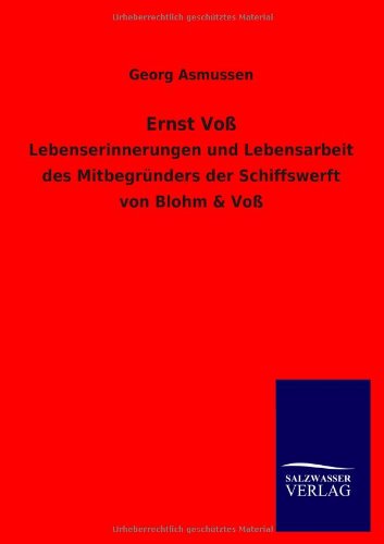 Ernst Voss German Edition Asmussen Georg Amazon Com Books