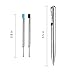 kyinflose Rollerball Gift Pens, Smooth Gel Ink Metal Twist 0.5mm Nice Black Pen Set(0.7mm Black & Blue Pen Refills), Fine Point Pens for Man/Woman, Silver