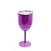 Amzwt Stainless Steel Double Walled Wine Glasses Unbroken Insulated Goblet with Lid and Stainless Steel Straw(10oz Purple)