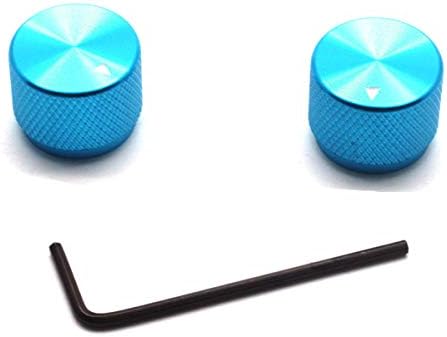Dasunny 2Pcs Potentiometer Knobs Aluminum Rotary Electronic Control Potentiometer for 6mm Diameter Shaft, 20mm Dia x 15.5mm Height, Blue