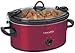 Premium Crock Pot Slow Cooker with Easy Recipes 6 Quart Crockpot Manual Red Portable Timer Model