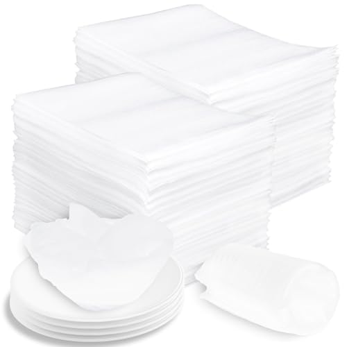 Photo 1 of 100 Pack 8'' x10'' Cushion Foam Pouches, Moving Supplies for Dishes, Packing Materials for Dishes & Cups, Glass Packing Paper and Plate Protectors for Moving(200x250x0.5MM)