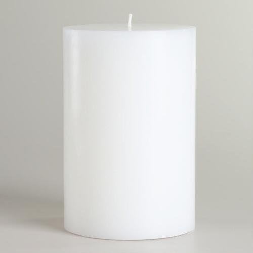 Candles4Less 4" x 6" Bulk White Pillar Candles (Set of 3) Unscented Solid Color Hand Made with Lead Free Cotton Wicks, Dripless Made in USA