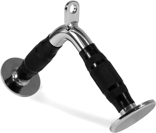 Yes4All P5MV V-Shaped Bar/V Handle Bar with Rubber Non-Slip Handle - V Bar Cable Attachment - Support up to 400 kg (Rubber Coated)