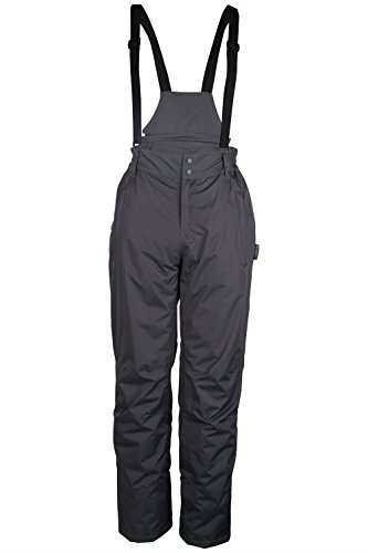 Mountain Warehouse Dusk Men’s Ski Pants - Water Repellent, Detachable Suspenders with Two Front Zipped Pockets - Withstand the Wear & Tear from Snowboarding & Skiing Dark Grey Medium