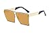 JOJO'S SECRET Oversized Square Sunglasses Metal Frame Flat Top Sunglasses JS009 (Gold/Transparent Red+Gold/Pink, 2.48)