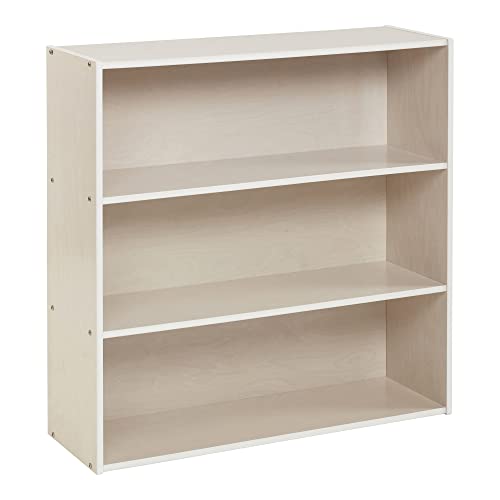 ECR4Kids Streamline 3-Shelf Storage Cabinet, 36in, Kid's Bookshelf, White Wash