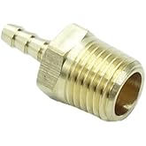 CDQBWKJGFJ 3 Pcs 1/8" Barb to 1/4 NPT Male Fitting Brass Hose Barb Adapter