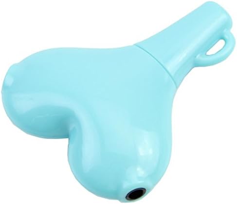XmanxMulti Function 2-Way Heart Shaped Headphone Splitter 3.5mm Jack Plug Keychain (Blue)