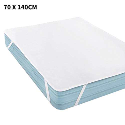 XGao Quilted Fitted Mattress Pad Waterproof Breathable Sheet Mattress Protector with Super Absorbent Fill Layer 100% Soft Cotton Blend Cover Surface, Non Slip Incontinence Bed Pads (27.6 x 55.1 inch)