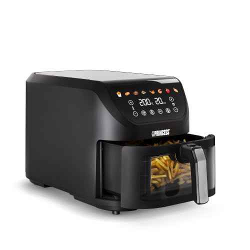 SlimFry Airfryer, 8L Fassungsvermögen, 2000W, 8 Programme, Digitales Touchscreen, Einstellbare Temperatur, Sichtfenster, Automatische Abschaltung, Spülmaschinenfest, 182257