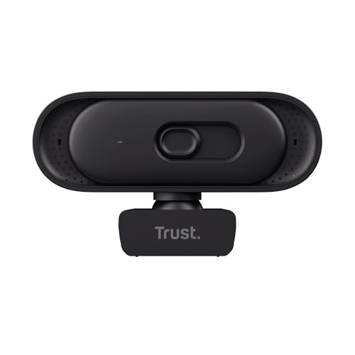 Trust Ovala Webcam 2K QHD with Microphone, Noise Reducer, USB-C/USB-A, Privacy Filter, 75° Viewing Angle, Fixed Focus 30 FPS, Web CAM for Mac Computer Windows Skype Zoom Teams, Black