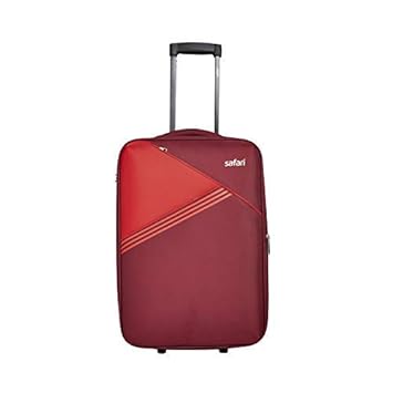 Safari Angle 66 Cms Polyester Red Check-In 2 Wheels Soft Suitcase