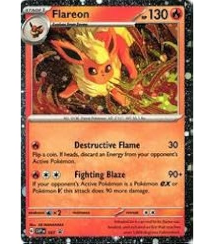 Amazon.com: Pokemon - Flareon 136/165 151 - Reverse Foil