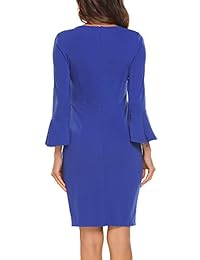 BEAUTYTALK Mujer Cuello redondo 3 4 Manga campana Trabajo de oficina Vestido informal con lápiz