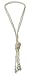 QNPRT 1920s Gatsby Necklace Faux Ivory Pearl Cream Extra Long