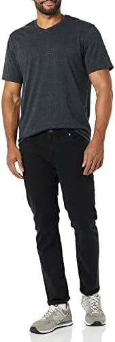 Maglietta a Maniche Corte con Scollo a V Uomo, Confezione da 2, Grigio Scuro Puntinato, M