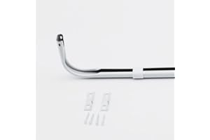 Yafa Home Fashion Heavy Duty Single Standard Adjustable Curtain Rod Hardware Included(White, 66"-128")