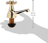 Deva Tudor Gold Bath Taps Victorian Brass Cross Lever Hot Cold Bathroom Pair view 3