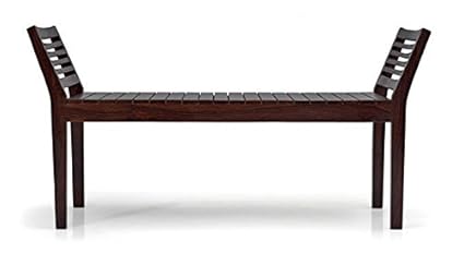 Urban Ladder Latt Sheesham Wood Bench (Mahogany)