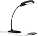 Newhouse Lighting 6W LED Desk Lamp w/ Dimmer and USB Charging Port Outlet (Phone and Tablet Charger), Black