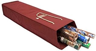 [Gift Wrapping Paper Storage Containers] - Holds 12 (40-Inch) Rolls | Stores Laying Down Underbed or Standing up in Closets or Garages | Extra Compartment for Gift Wrap Accessories (Classic Snowflake)