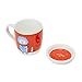 BT21 Official Merchandise by Line Friends - Winter Theme Character Ceramic Coffee Mug with Lid, RJ