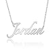 SOUFEEL Name Necklaces Pendant Personalized Necklace Custom Made Nameplate Gifts Copper Plated Silver, Rose Gold, 14K Gold for Her, Girls, Mother, Women, Men, Boys, Kids - Jordan