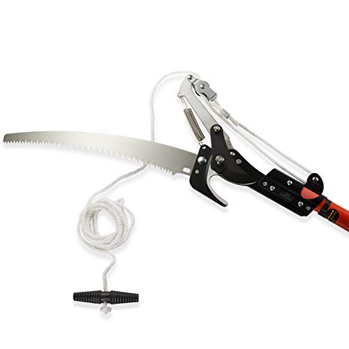 Deuba® Teleskop Astsäge 2in1 Nylon Seilzug max. Arbeitshöhe 4 Meter Astschere Baumsäge Gartensäge Baumschere – Bild 4