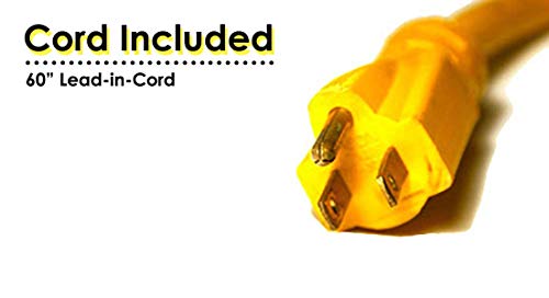 Reelworks Extension Cord Reel Retractable Polypropylene Heavy Duty Industrial 40 FT 14AWG 3C SJT Commercial Premium Grade Ultra Flexible Cable (S3) Triple Tap Connector Perfect for Indoor/Outdoor Use