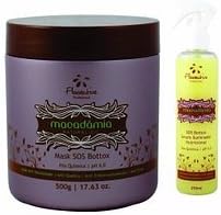 Brazilian SOS BTX Macadamia Hair Mask Natural Oil 500ml + Serum 250ML Floractive
