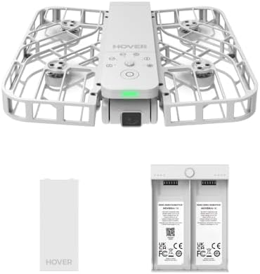 X1 Telecamera Auto-Volante, Video HDR con Drone Tascabile, Decollo sul Palmo, Percorsi di Volo Intelligenti, Follow-me Action Camera con Controllo a Mani Libere, Bianco (Combo)