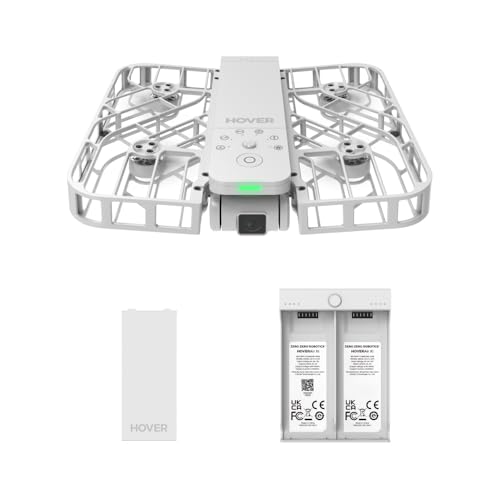 X1 Dron con Cámara, Drone de Bolsillo con Video HDR, Despegue de la Palma, Rutas de Vuelo Inteligentes, Modo Sígueme, Mini Dron con Control Manos Libres, Blanco (Combo)