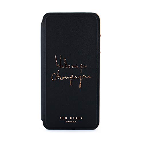 Ted Baker Champagne Fashion Mirror Folio Card Slot Case for iPhone 8 Plus / 7 Plus, Protective Cover iPhone 8 Plus / 7 Plus for Professional Women/Girls