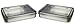 Rectangular Tin Box with hinged window lid 5.5 X 3.7 set of 2 storage for small items