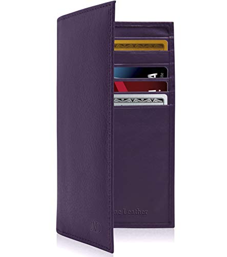 Genuine Leather Checkbook Cover For Women & Men - Checkbook Holder Check Book Covers For Duplicate Checks Card Wallet RFID