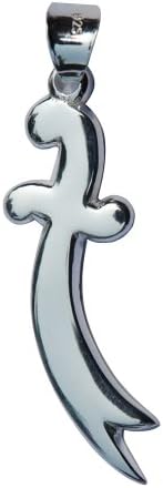 Nouri StudiosMedium Sterling Silver Ali Dhul-fikar Double Edged Sword Pendant for Chain or Necklace - Islamic Jewelry