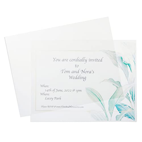 Translucent Vellum Paper, Printable for Invitations (8.5 x 11 in 100