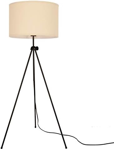 Decoluce クロスシェード 三脚フロアランプ ミッドセンチュリーモダンリビングルームスタンディングライト 高さ調節可能 コンテンポラリーアップライト ダウンライト 寝室やオフィス用 ホワイト