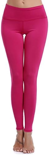 Aenlley Womens Athletic Yoga Pants with Hidden Pocket Workout Gym Spandex Tights Leggings Color Hotpink Size S