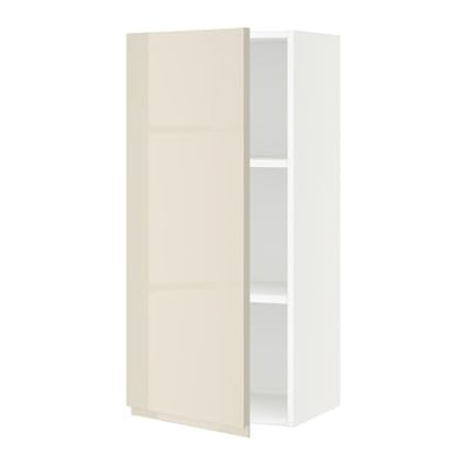 Ikea Wall Cabinet White Voxtorp High Gloss Light Beige 18x15x40