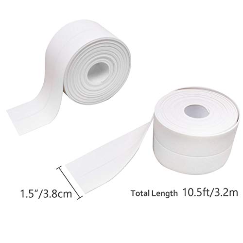 Caulk Strip, 10.5 ft Self Adhesive Caulking Seal Tape+2 Caulking Tool