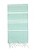 Beach Towel 100% Cotton Turkish Beach Towel Adult 38x70 Inch Pre-washed Absorbent Extra Large|Sand Free Quick Dry BathTowels|Lightweight Blanket|Travel Cruise Camping Spa Gym Sports Towel|Fair Aqua