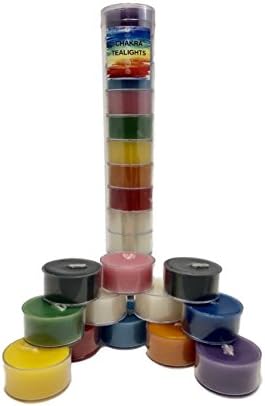Long Burning Reiki Charged Chakra Meditation Tealight Set 12pc