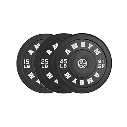 AMGYM LB Bumper Plates Olympic Weight Plates, Bumper Weight Plates