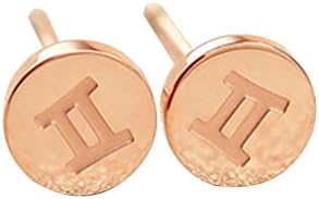 CinCinChic For Ladies 18K Rose Gold Plated Astrology Horoscope Aries Leo Libra Gemini Virgo Taurus Pisces Aquarius Pisces Cancer Scorpio Stud Earrings (Gemini)