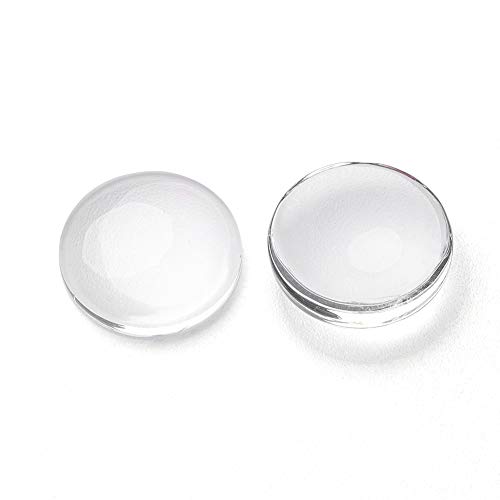 Craftdady 200Pcs Transparent Glass Cabochons 13.5~14mm Clear Glass Flat Back Dome Tile Half Round Ca - //coolthings.us