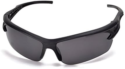 Fashion Sports Sunglasses for Baseball Cycling Fishing Golf Tr62 Superlight Frame (Black, Black)