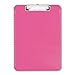 3-pack Transparent Plastic Clipboard, Flat Clip, 9X12x7/64, Neon Orange,Neon Pink and Neon Green